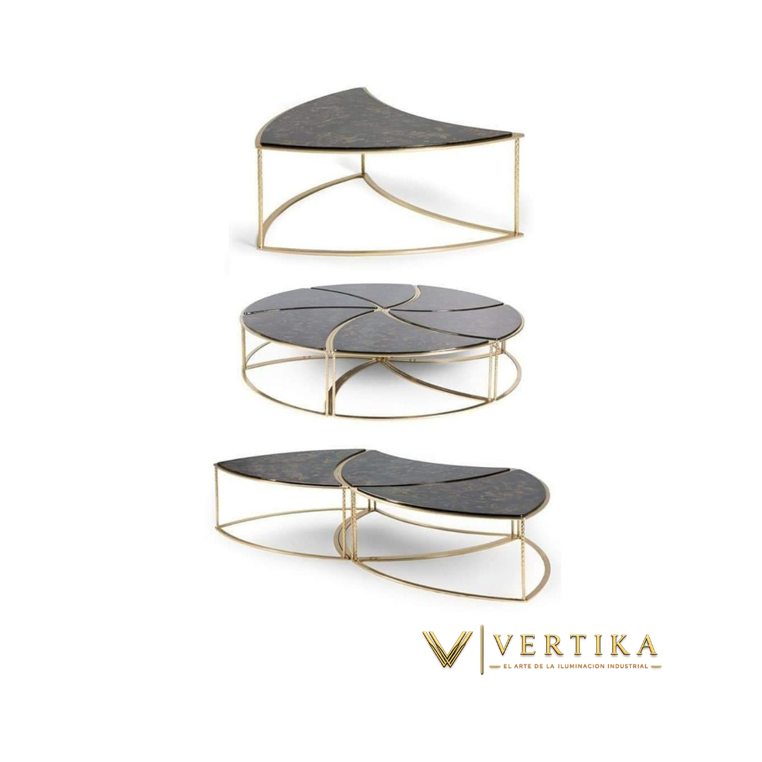 Conjunto de Mesas Auxiliares "Tornado" (6 Piezas) – Elegancia Geométrica y Versatilidad